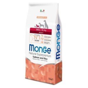 מונג סלמוןאוכל לכלבים בוגרים מגזע קטן Monge mini Salmon