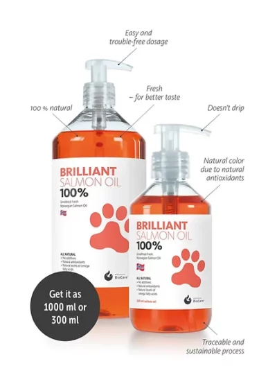 שמן סלמון נורווגי בריליאנט Brilliant 100 Salmon Oil Unrefined Fresh Norweigian הסבר על הבקבוקאוירה